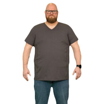 Alca Easy-Going 1-Pck Men T-Shirt V-Neck Dark Grey 4XL