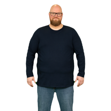 Alca Easy-Going 1-Pck Men Shirt Long Sleeve O-Neck Navy 5XL