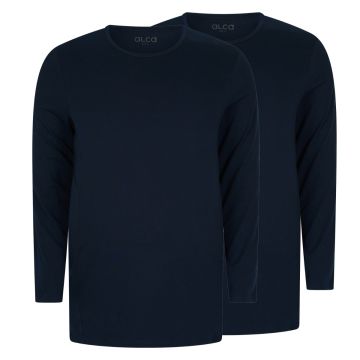 Alca Easy-Going 2-Pck Men Shirt Long Sleeve O-Neck Navy 6XL