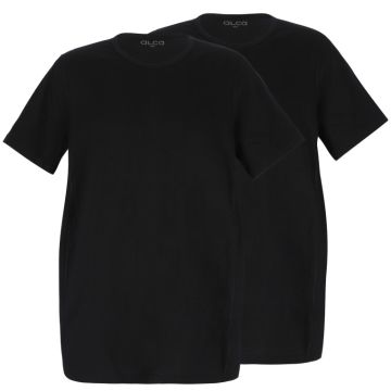 Alca Authentic 2-Pck Men T-shirt O-Neck Black 7XL