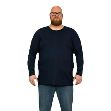 Alca 1-Pck Authentic Men Shirt Long Sleeve O-Neck Navy 2XL