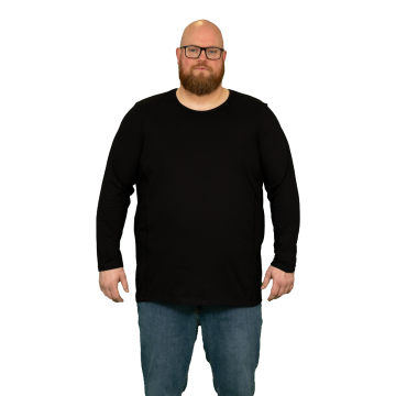 Alca 1-Pck Authentic Men Shirt Long Sleeve O-Neck Black 8XL